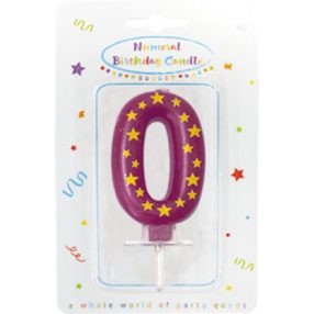 Színes Stars tortagyertya, számgyertya 0-ás