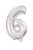 Ezüst Silver 6-os szám fólia lufi 10 cm