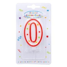 Színes Dots tortagyertya, számgyertya 0-ás