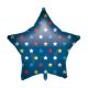 Csillag Blue Star fólia lufi 46 cm