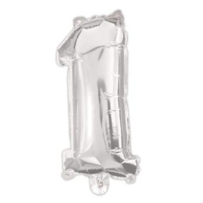Ezüst Silver 1-es szám fólia lufi 95 cm