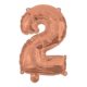 Színes Rose Gold 2-es szám fólia lufi 95 cm