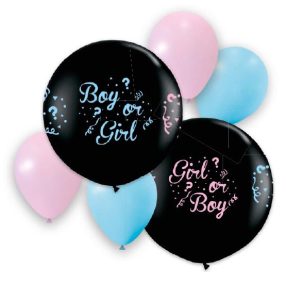 Fiú vagy Lány Gender Reveal léggömb, lufi szett