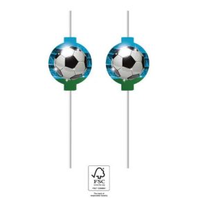 Focis Soccer Fans papír szívószál, 4 db-os szett FSC