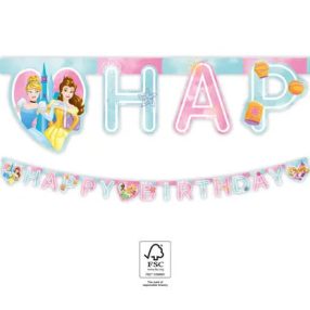   Disney Hercegnők Live Your Story Happy Birthday felirat FSC 2 m