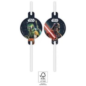Star Wars Galaxy papír szívószál, 4 db-os szett FSC