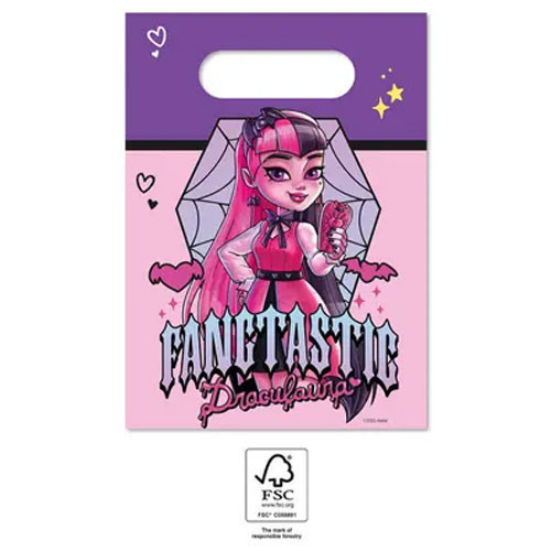 Monster High Friends papír ajándéktasak, ajándékzacskó 4 db-os