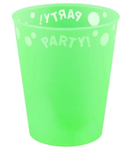 Green Fluorescent, Zöld micro prémium műanyag pohár 250 ml
