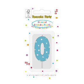 Színes Light Blue 0-ás tortagyertya, számgyertya