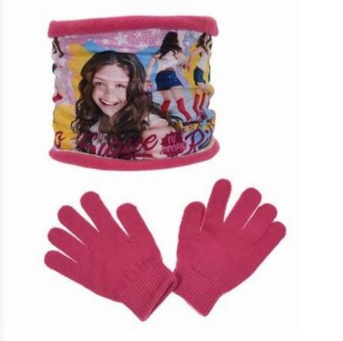Disney Soy Luna Ritmo gyerek sál, snood + kesztyű szett