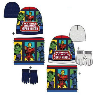 Bosszúállók Comics gyerek sapka + snood + kesztyű szett