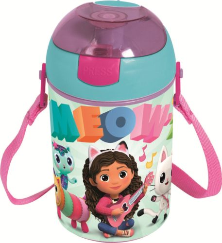Gabi babaháza Wonderland műanyag szívószálas kulacs akasztóval 450 ml