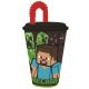 Minecraft Creeper szívószálas pohár, műanyag 430 ml