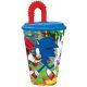 Sonic a sündisznó Adventure szívószálas pohár, műanyag 430 ml