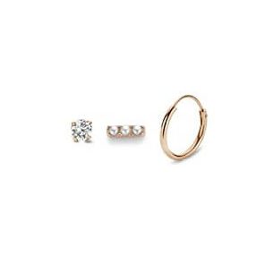 Victoria Rose gold színű fülbevaló 3 db-os