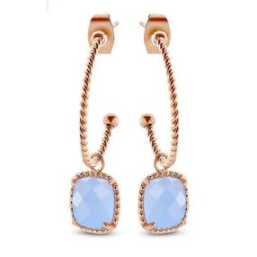 Victoria Rose gold színű kék köves fülbevaló