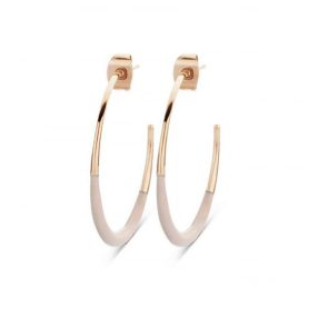 Victoria Rose gold színű fehér mintás fülbevaló