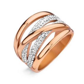 Victoria Rose gold színű fehér köves gyűrű