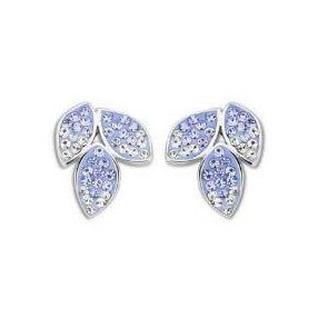   Victoria Ezüst színű kék, fehér köves szirom fülbevaló