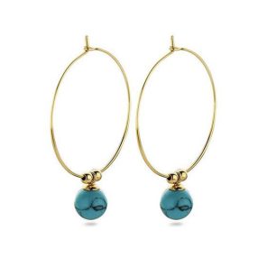 Victoria Arany színű kék gyöngyös fülbevaló