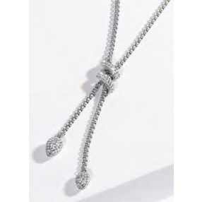 Victoria Ezüst színű fehér köves nyaklánc