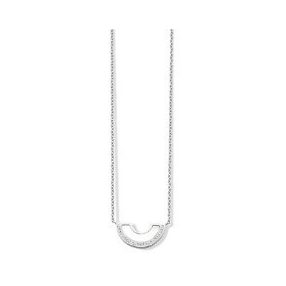 Victoria Ezüst színű fehér köves félhold nyaklánc