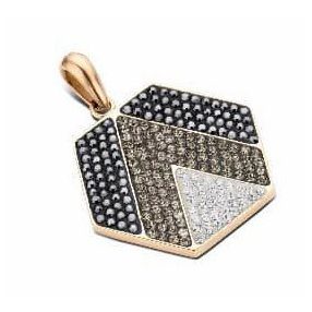 Victoria Rose gold színű fekete, fehér köves medál