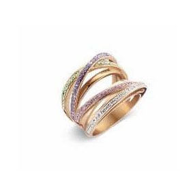 Victoria Rose gold színű színes köves gyűrű