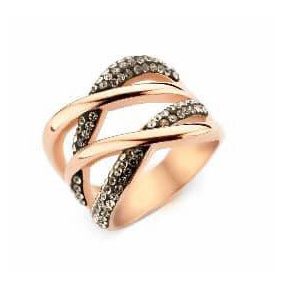 Victoria Rose gold színű fekete köves gyűrű