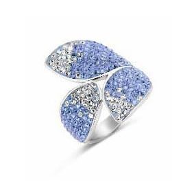 Victoria Ezüst színű kék, fehér köves szirom gyűrű