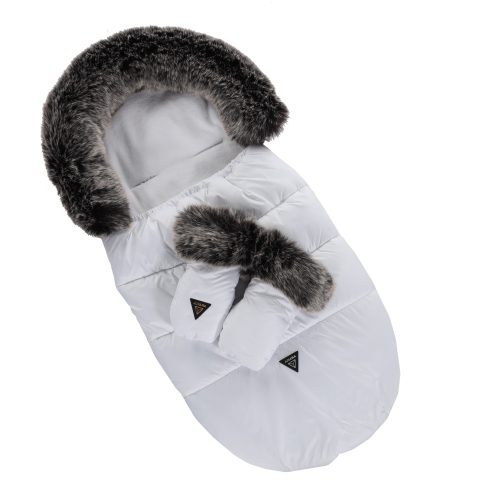 Junama Universal Pelz Tasche und Handschuh Set - Weiß