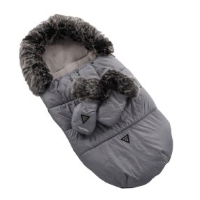 Junama Universal Pelz Tasche und Handschuh Set - Grau