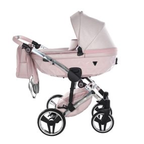   JUNAMA Dolce Multifunktionskinderwagen - Rosa - mit silbernem Gestell