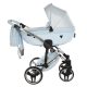 JUNAMA Dolce 3in1 multifunktionaler Kinderwagen - Blau - mit silbernem Gestell