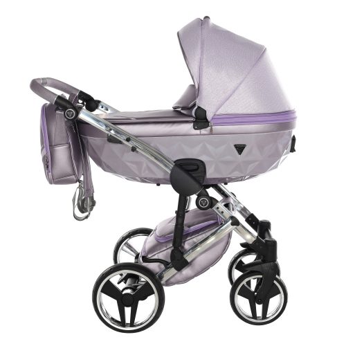JUNAMA Dolce 3in1 multifunktionaler Kinderwagen - Lila - mit silbernem Gestell