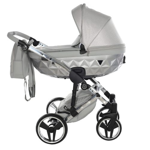 JUNAMA Dolce 3in1 Multifunktionskinderwagen - Silber - mit silbernem Gestell