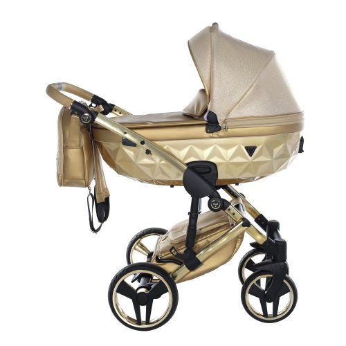JUNAMA Dolce 3in1 Multifunktionskinderwagen - Gold - mit goldenem Gestell