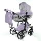 JUNAMA Dolce Spiegel Multifunktionskinderwagen - Lila - mit silbernem Rahmen