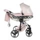 JUNAMA Dolce Spiegel Multifunktionskinderwagen - Rosa und silberner Rahmen