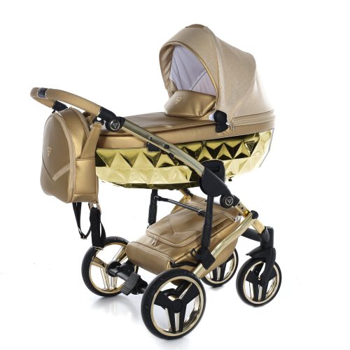 JUNAMA Dolce mirror multifunktionaler Kinderwagen - Gold- und Silberrahmen