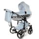 JUNAMA Dolce mirror multifunktionaler Kinderwagen - Blauer und silberner Rahmen