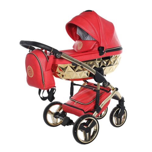 Junama Hand Craft Glitter 3in1 Multifunktions-Kinderwagen - Weiß/Gold