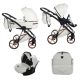 JUNAMA Air ECO Premium 3in1 Multifunktionskinderwagen - Hellgrau schwarz/bronzefarbenes Gestell