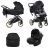 JUNAMA Air ECO Premium 3in1 Multifunktions-Kinderwagen - Schwarz Schwarz/Goldrahmen