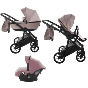 JUNAMA SPACE VELUR 3in1 multifunktionaler Kinderwagen - Pink