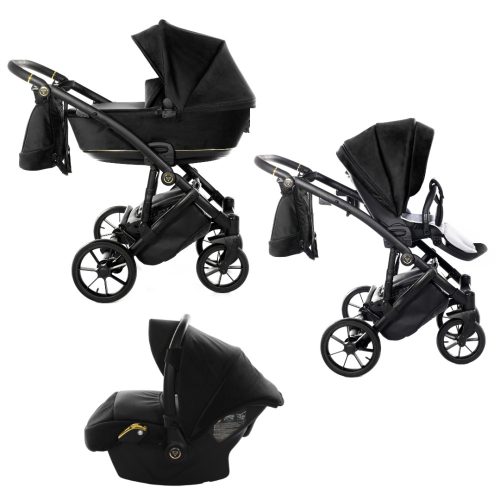 JUNAMA SPACE VELUR 3in1 multifunktionaler Kinderwagen - Schwarz