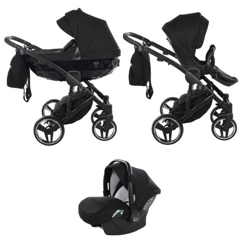 JUNAMA Diamond Basic 3in1 Multifunktions-Kinderwagen - Schwarz