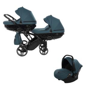   JUNAMA Diamond Duo Basic 3in1 Multifunktionaler Zwillingskinderwagen - Grün