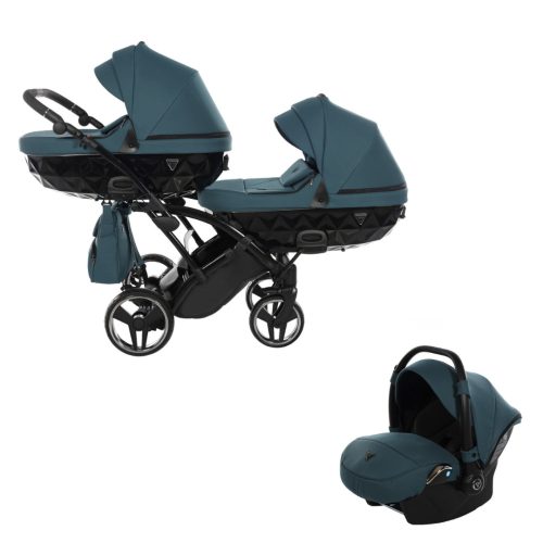 JUNAMA Diamond Duo Basic 3in1 Multifunktionaler Zwillingskinderwagen - Grün