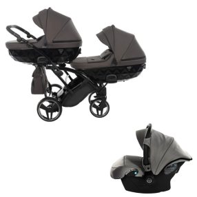   JUNAMA Diamond Duo Basic 3in1 Multifunktionaler Zwillingskinderwagen - Nickel